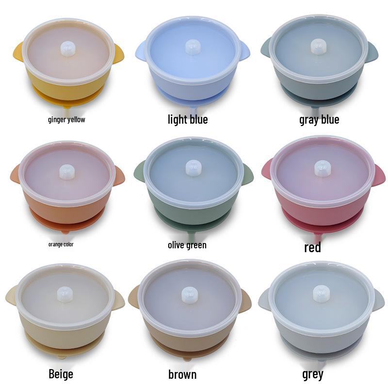 Silicone Baby Feeding Bowl with Suction Cup - Anti-Scald, Anti-Fall Tableware for Toddlers