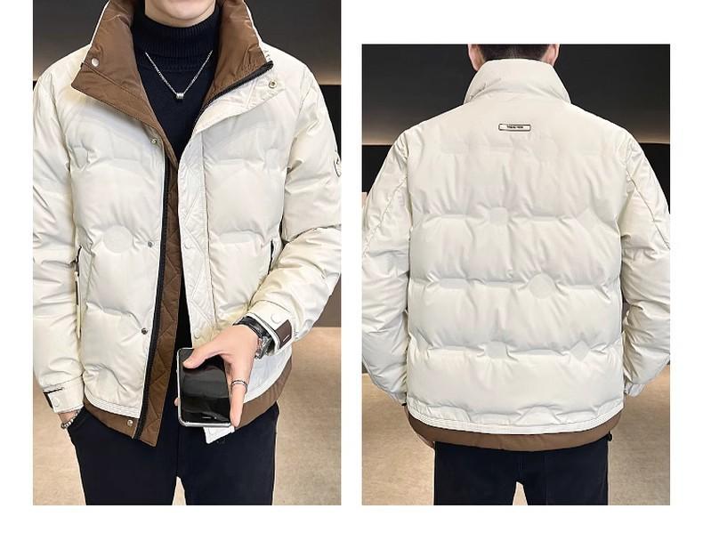 Men's Down Jacket Winter Trend High-end Warm White Duck Down Patchwork Clothes Winter Men's Coat Windproof Slim Tops
