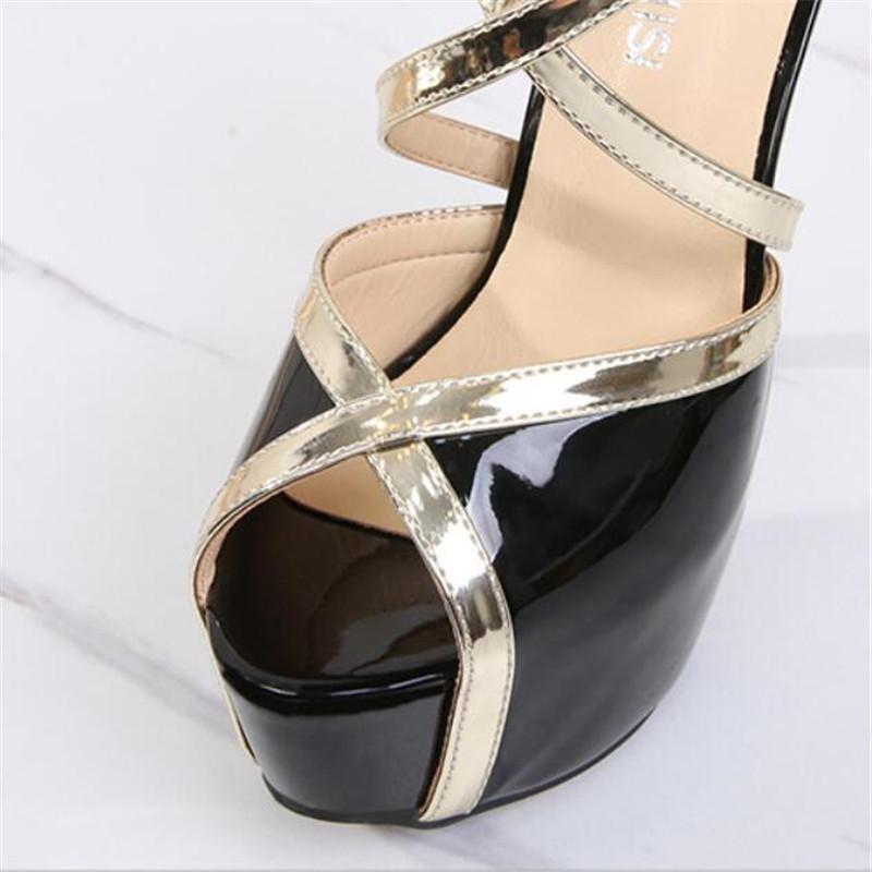 Fashion Women's Peep Toe Platform Heels Pumps Ankle Strap Wedding Shoes Mary Jane Thick High Heels Size 35-46