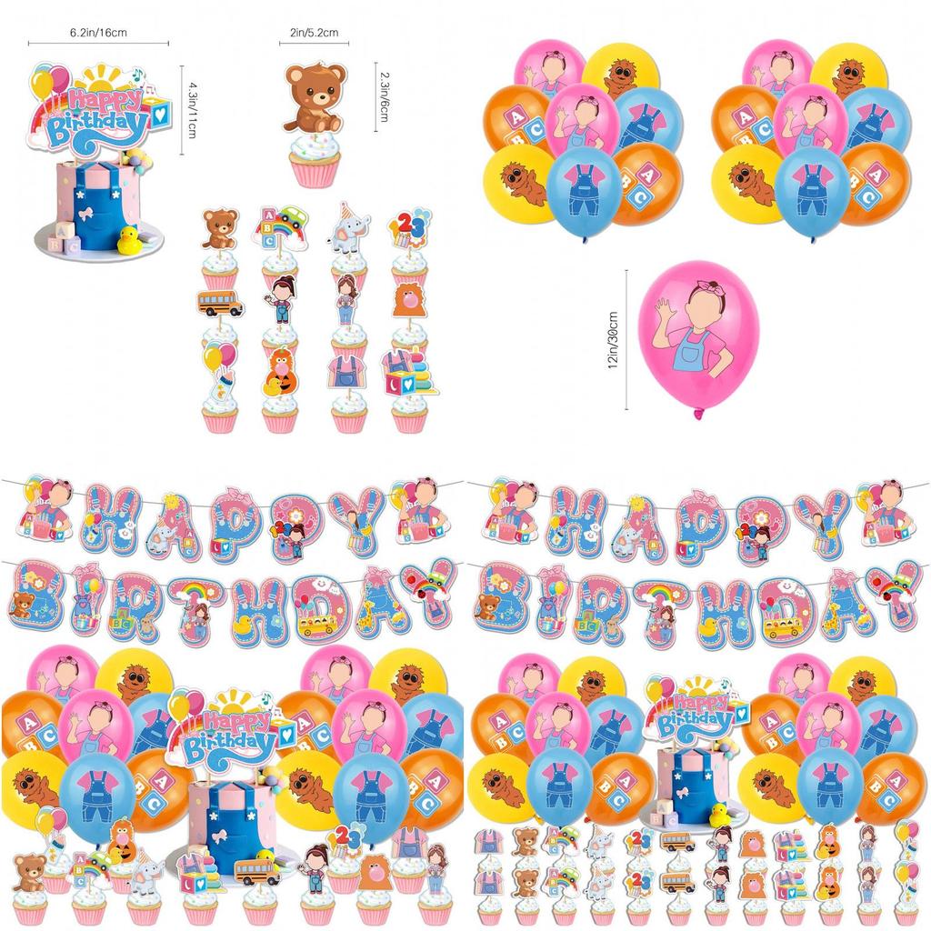 Ms Rachel Birthday Party Decorations Set With Balloons And Flags For Kids Celebration