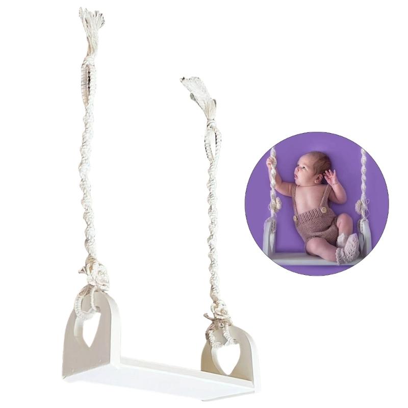 Baby Photo Props Wooden Swing Infants Photography Trapeze for Newborns Photography and Memorable Photoshoots