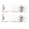 2PCS Keyed Hasp Locks 201 Stainless Steel Zinc Alloy Twist Knob Catch Latch Safety Lock for Cabinets Doors Silver