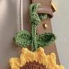 Crocheted Sunflower Pendant Handmade Flower Bag Backpack Charm Pendant Sunflower for Key Ring Handbag