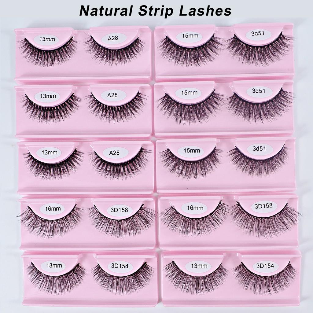 10/30/50/100 Pairs Wholesale False Eyelashes Ntural Look Faux Mink Lashes Fluffy Wispy Fake Lashes Suppliers