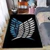 Blue and White Wing Emblem Carpet, Modern Home Decor, Black Background Suitable for Use As an Anti-slip for Living Room Bedroom Sofas