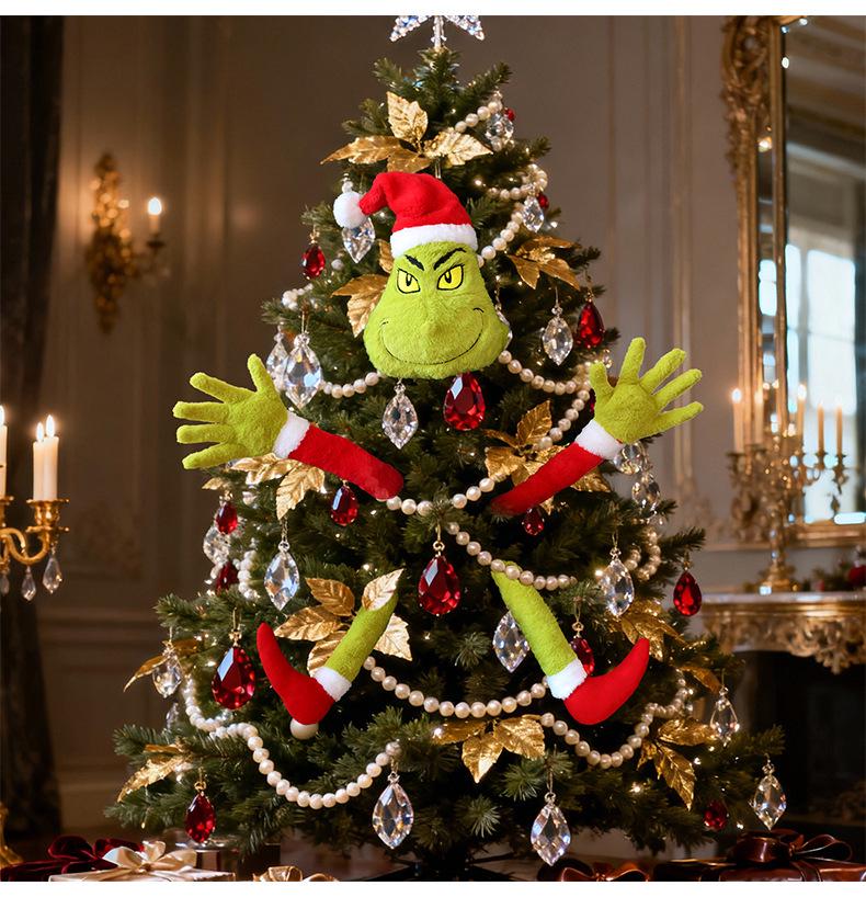 Green Witch Christmas Elf Plush Doll Tree Ornament