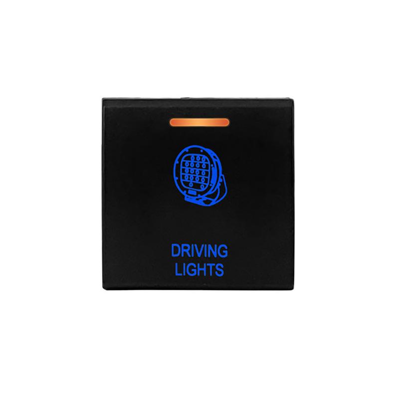 12V Blue Orange Light Latching Momentary Push Switch 22 X 22mm For Toyota Prado 150 Series Camry Hiace Corolla RAV4 Land Cruiser