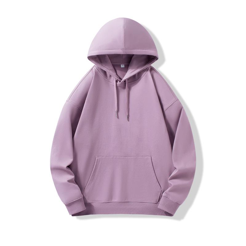 Heavyweight Drop Shoulder Pure Cotton Hooded Sweatshirt with Custom Logo and Printing