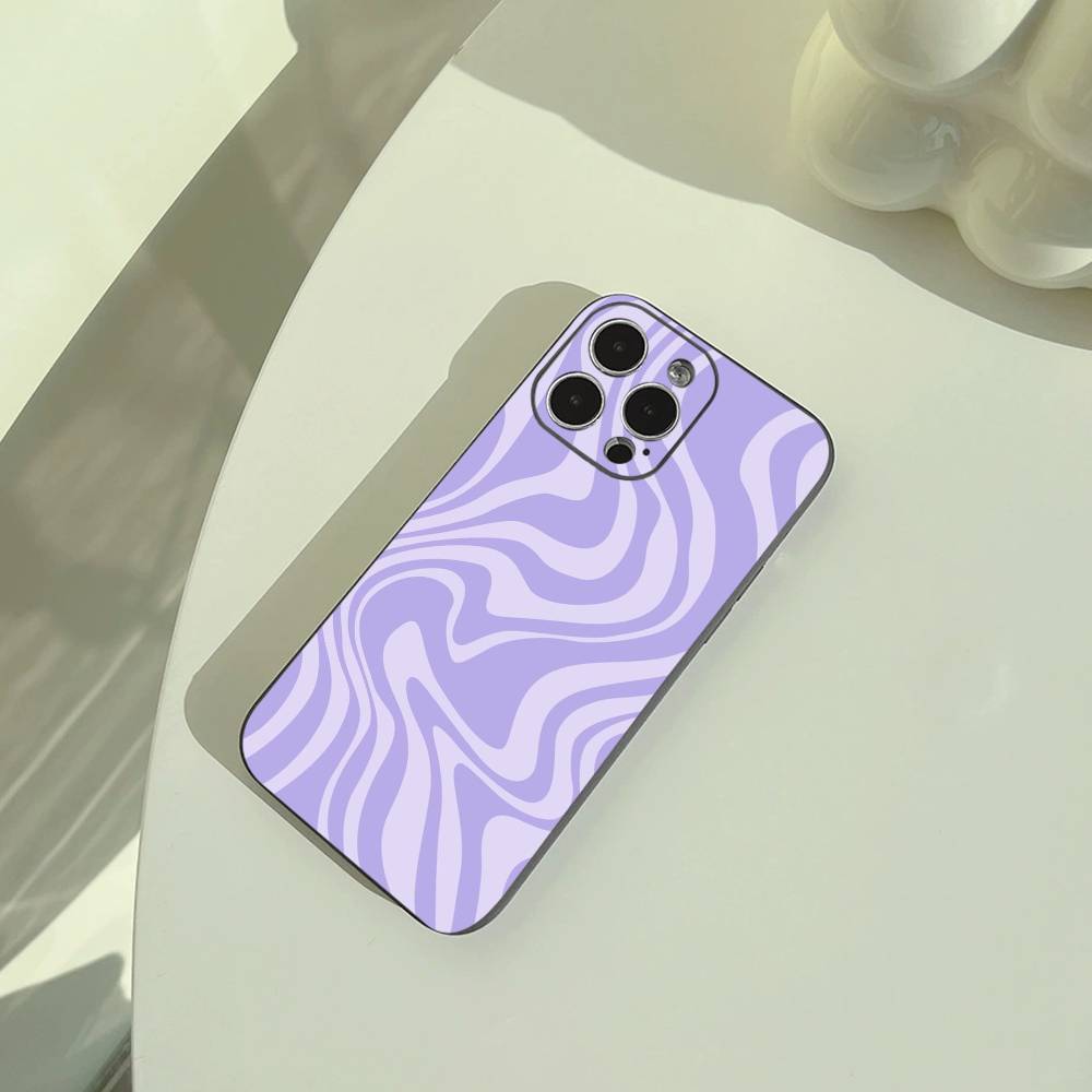 Abstract -FluidWavy Pattern Phone Case For iPhone 17,16,15,14,13,12,11 Pro Max, Lightweight and practical Soft Black Cover