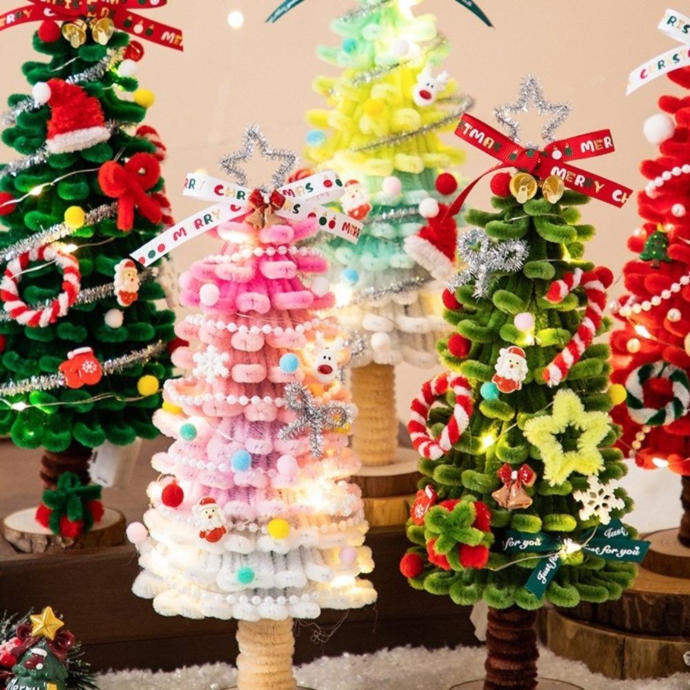 Ins 3D Xmas Tree DIY Set Handmade DIY 3d Xmas Tree Toy Parents- Campaign Christmas Party Decor Xmas Tree Set