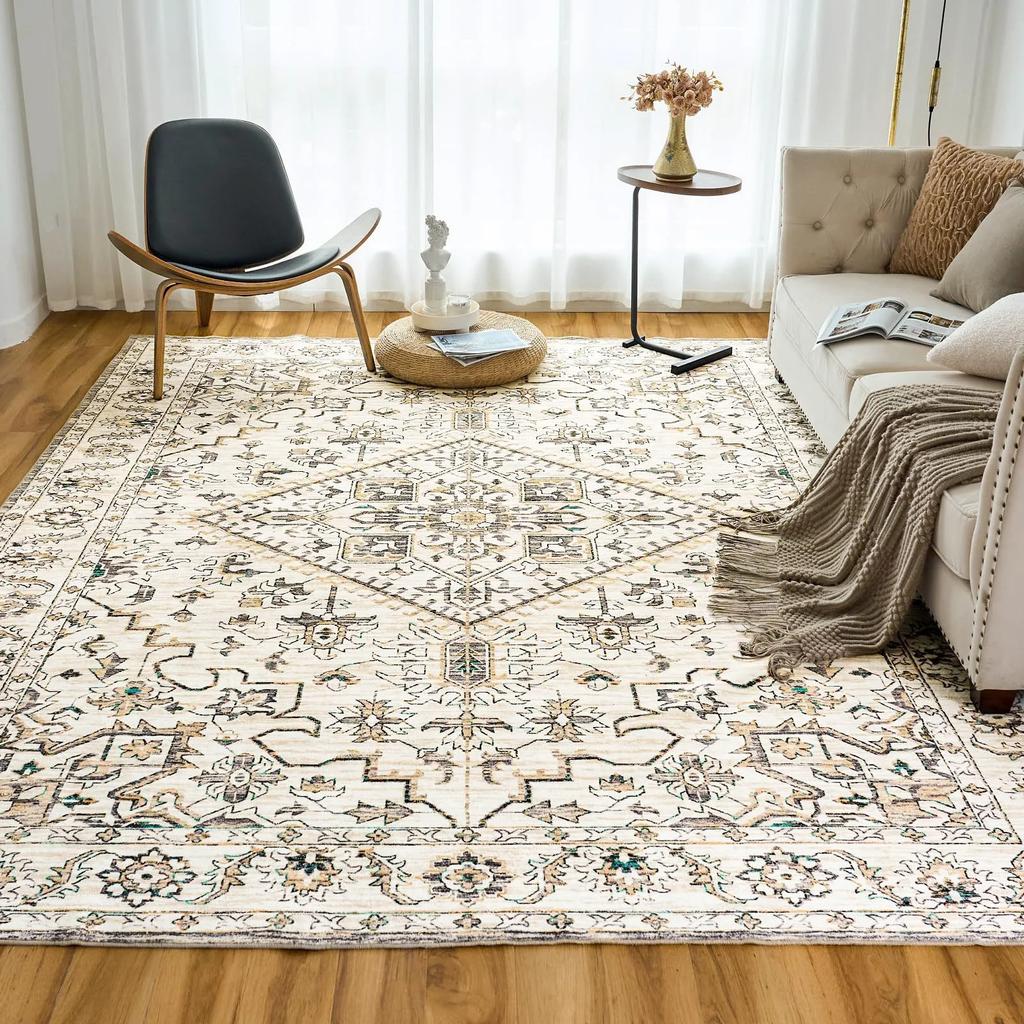 Persian National Style Carpet Retro Nordic Light Deluxe Bedroom Living Room Fully Covered with Imitation Cashmere Carpet