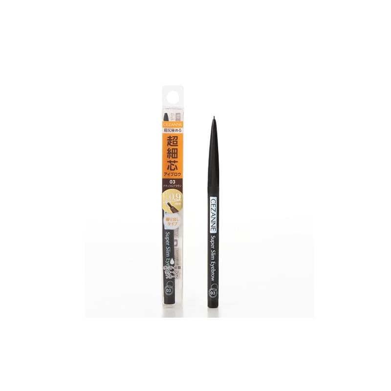 Cezanne Ultra-Fine Eyebrow Pencil 03 Natural Brown 0.02g: A 0.9mm eyebrow pencil that allows you to draw even individual hairs at the ends of your