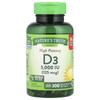 High Potency Vitamin D3, 125 Mcg (5000 IU), 300 Quick Release Softgels