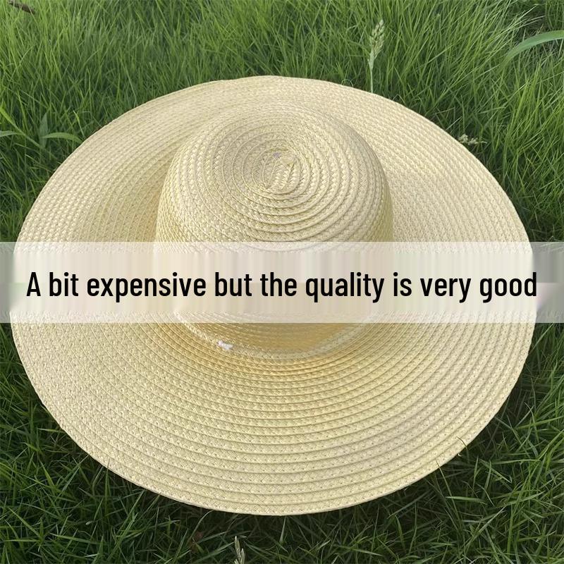High-Quality Wheat Straw Wide-Brim Sun Protection Hat for Men and Women
