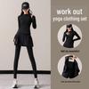 Women's Autumn Activewear Set: Long Sleeve Yoga Top & Tennis Skirt Pants Two-Piece Fitness Outfit