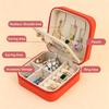 Jewelry Storage Box with Mirror, Compact Travel Case with Ring Rolls, Necklace Hooks and Zip-Around Closure Design