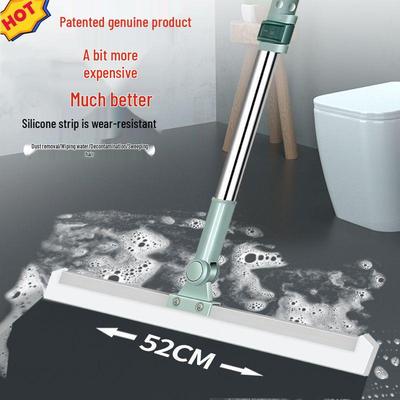Telescopic Folding Silicone Floor Scraper & Squeegee Broom for Bathroom and Hair Removal