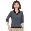 Women's 2025 Slimming Long-Sleeve T-Shirt with Lapel - Versatile Spring/Autumn Top