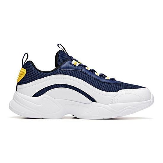 Anta Kids Non-Slip Shock Absorbing Wear-Resistant Breathable Low-Top Running Shoes Kids Sneaker White Blue Yellow A31048829-4