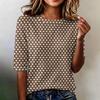 Women's Casual Loose Fit Short Sleeve Top Round Neck Lightweight Comfortable Soft Fabric Polka Dot Pattern Everyday Wear