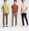Mulberry Silk Blended Langdeng 26 New Breathable Elastic Solid Color Short Sleeve Polo Shirt