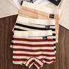 Women's Striped Cotton Boxer Briefs - Soft, Breathable, Skin-Friendly, Mid-Rise Safety Pants