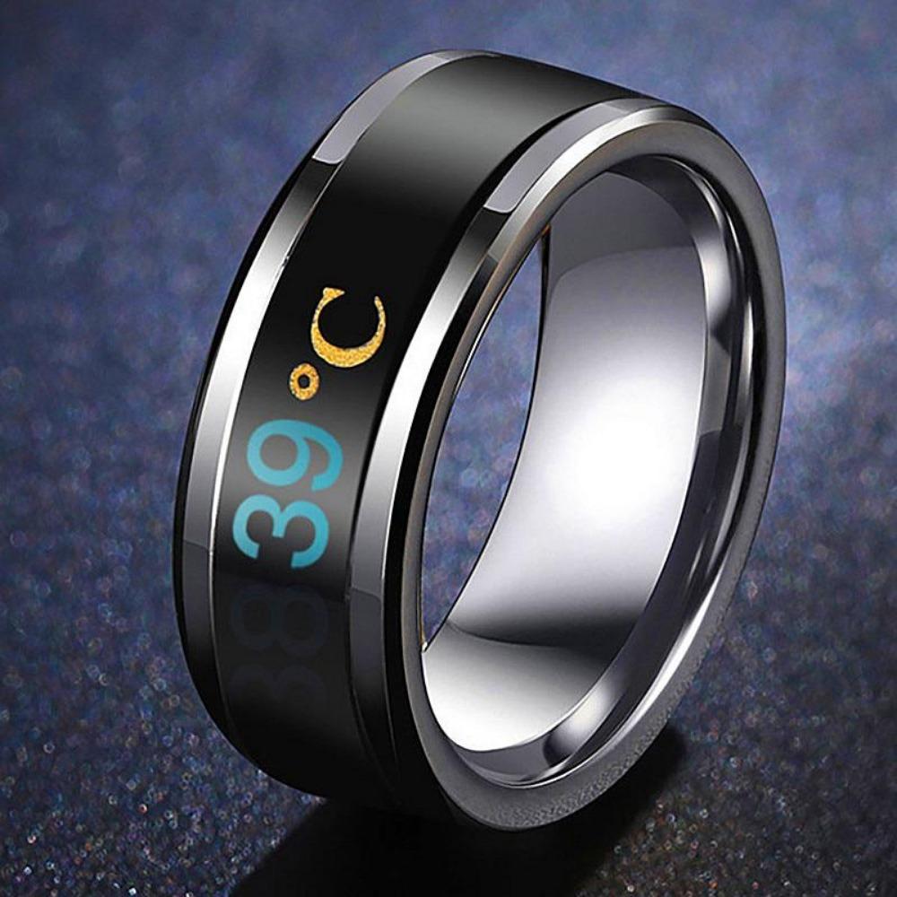 1PC Intelligent Temperature Sensitive Titanium Steel Mood Ring In 5 Colors for Women and Men, Waterproof Emotion Feeling Jewelry