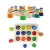 Montessori Sorting Board Puzzle Game Solid Wood Rainbow/Macaron Color Tray Villain Bead Color Cognition Matching Educational Toy
