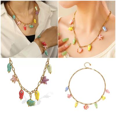 Oceanics Inspired Portable Jewelry Featuring Sea Creature Charm Convenient Accessory for Trendy Women Daily Wear