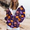 Women's Fashion Casual Halloween Printed Sweatshirt Long Sleeve With Pocket Cardigan Jacket Zipper Hoodie Coat