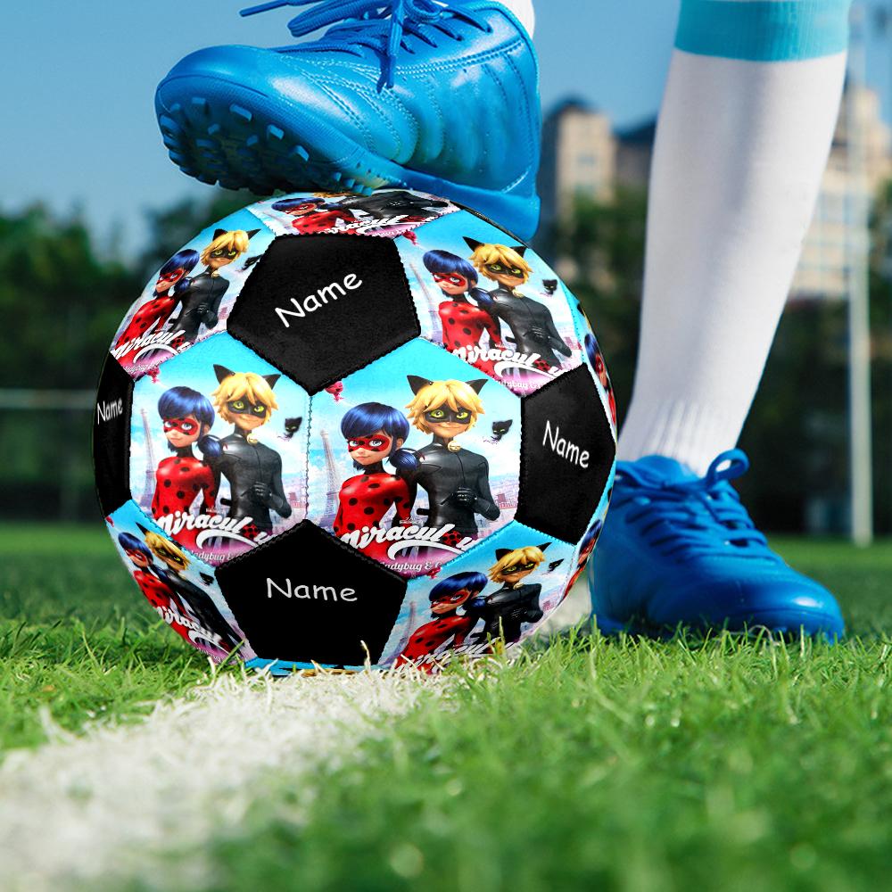 Custom Name Miraculous Theme Size 5 Soccer Ball, Suitable for Both Indoor and Outdoor Matches, a Gift Suitable for Everyone.