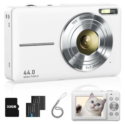 Lecran Digital Camera, 44 Megapixels, 1080P Video Recording, Autofocus, AF Function, HD Camera, Image Stabilization, Lightweight, Portable, USB C