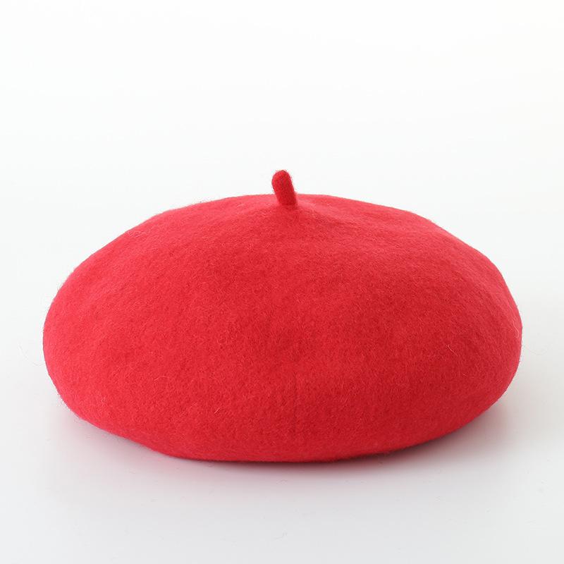 Large Head Circumference Simple Large Size Three-Dimensional Wool Beret Women'S Warm Literary Woolen Painter Hat