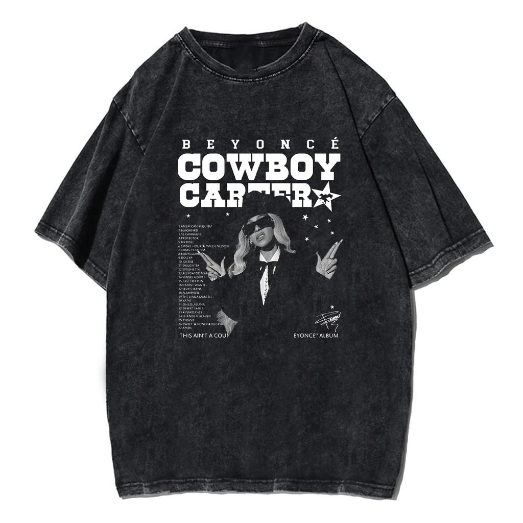 Beyonce Cowboy Carter Cotton Shirt Music Tour for Fans Y2k Women T-shirts Men Fugees Men Clothing T Shirt Woman Fugees Tiki