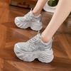 Thick-soled Inner Height Increase Dad Shoes Women's 2025 Autumn New Mesh Shoes Ultra-light Soft-soled Women's Shoes Casual Sports Shoes