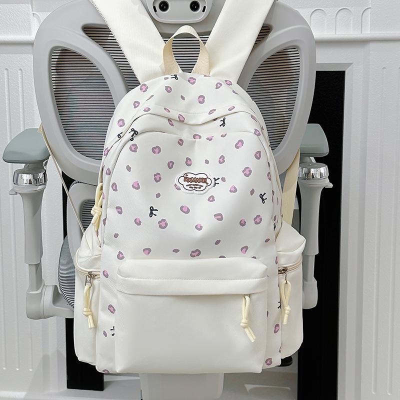 

Nylon Large Capacity Backpack for Elementary Girls - 2025 Trendy Style 30x13x43 cm