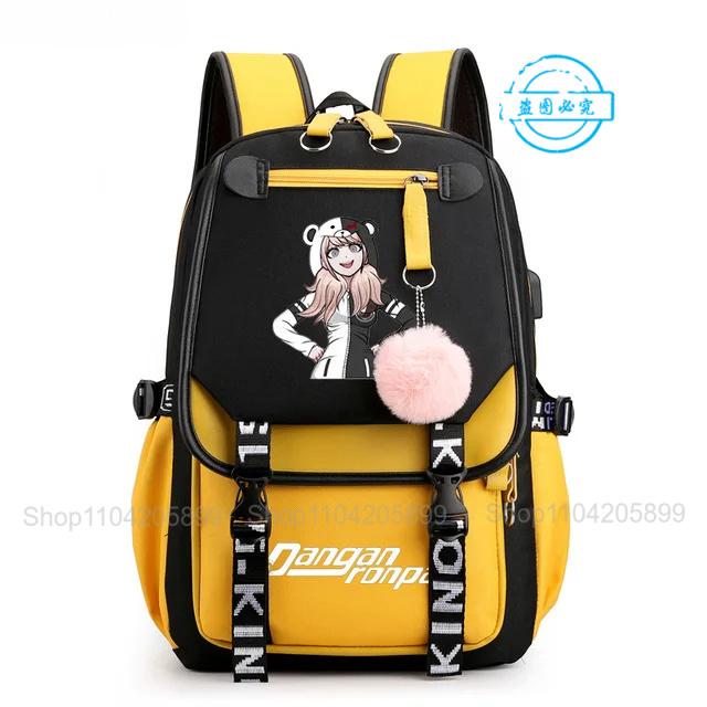 Zaino Danganronpa Anime Mochila Cartella Scolastica Studente Porta USB Borse da Viaggio Laptop Messenger Bag Grande Casual Regalo