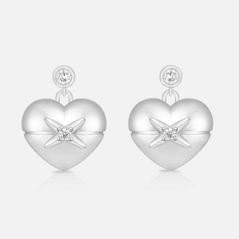 METROCITY JEWELRY Cuore White Earrings A241BE0037WPA