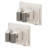 2Pcs Rust-Proof Wall Mounted Broom Stand Space Saving Mop Storage Clamp Mop Clip Rack  Household
