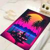 1pc Sunset Night Car Print Design Area Rug - Soft, Anti-Slip, and Durable Gaming Room Decor for Bedroom