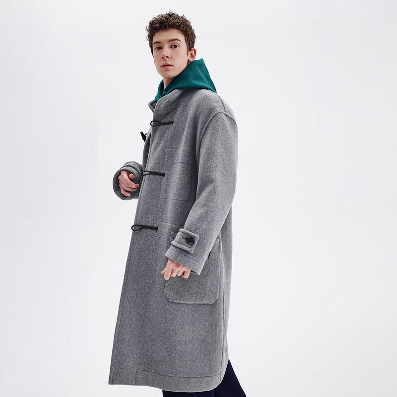 NVG·YOUNG Men's Winter Wool Blend Long Stand Collar Toggle Coat