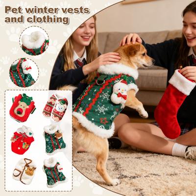 Winter Two-Legged Vest, Winter For Small And Medium-Sized Dogs, Fleece Clothing, Cats Coat With Scarf Included, Pet Clothing