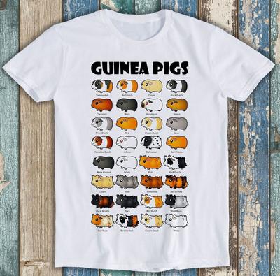 Breeds Name List Types Of Guinea Pigs Funny Meme Unisex Gift Tee T Shirt M1387