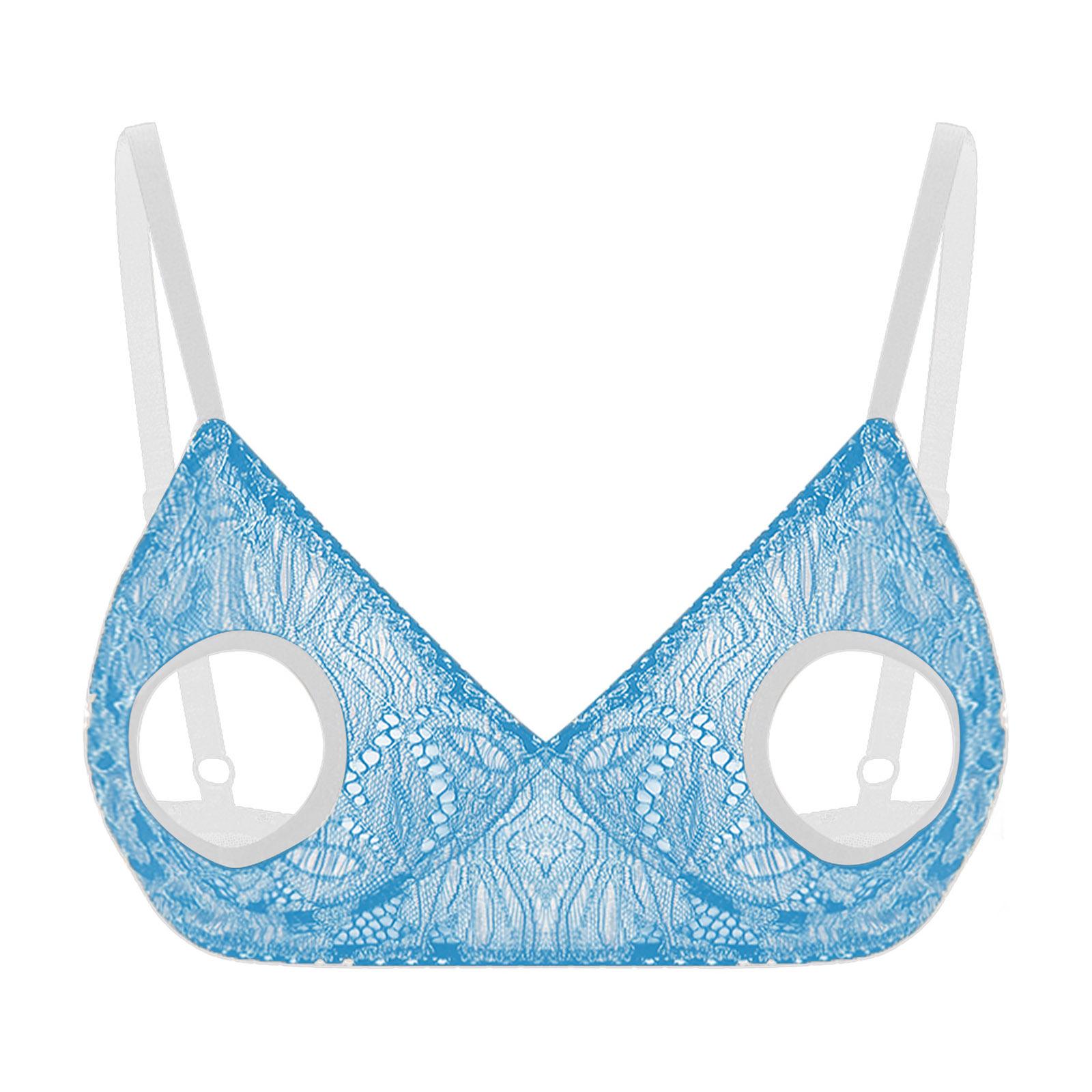 

Жіночий мереживний бюстгальтер з вирізом, регульованими бретелями, прозорий клубний одяг для сміливих вечорів XXL