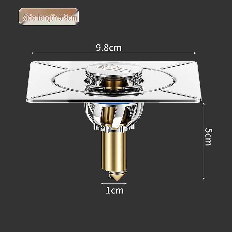 304 Stainless Steel Press-Type Deodorant Floor Drain Renovator for Bathrooms