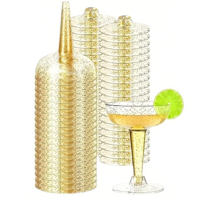10Pcs Shatterproof Clear Plastic Champagne Flutes Disposable Leakproof Cups for Bridal Party Anniversary Celebrations