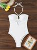 2026 European American Halter One-Piece Hollow Out Sexy Triangle Beach Bikini