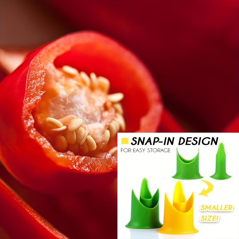 2 in 1 Pepper Chili Bell Jalapeno Corer Seed Remover Green Pepper Chilli Cutter Corer Slicer Fruit Peeler Kitchen Utensil