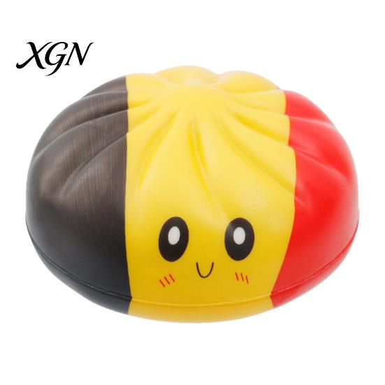 Soft Dumpling Toy 1/6Pcs Cartoon Stress Relief Anti-anxiety Flag Pattern Steamed Bun Squeeze Fidget Hand Relaxation Decompression Gadget Tool