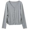 Women's Plus Size V-Neck Long Sleeve T-Shirt Cardigan